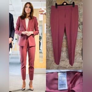 Marks & Spencer Dark Rose Autograph Slim Leg Cropped Trousers-ASO Kate Royal